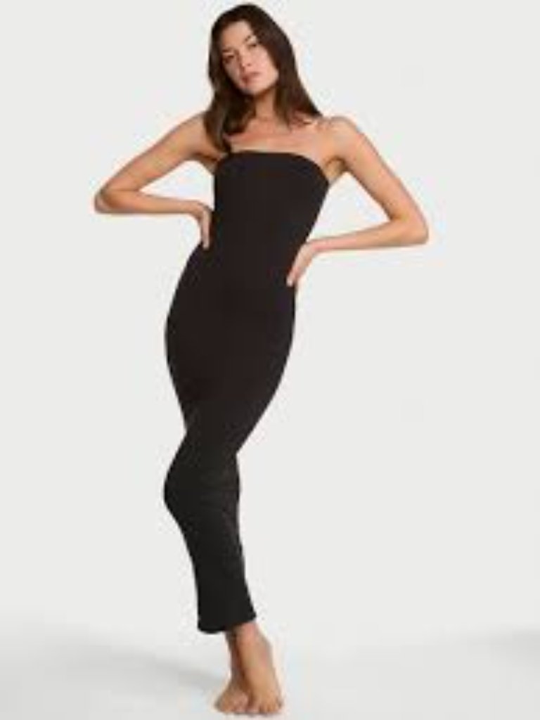 Nwt Naked Wardrobe Black Ribbed Knit Midi Dress Size S — image 2 of 8